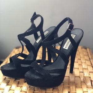 Worn once! Suede Black Steve Madden Heels